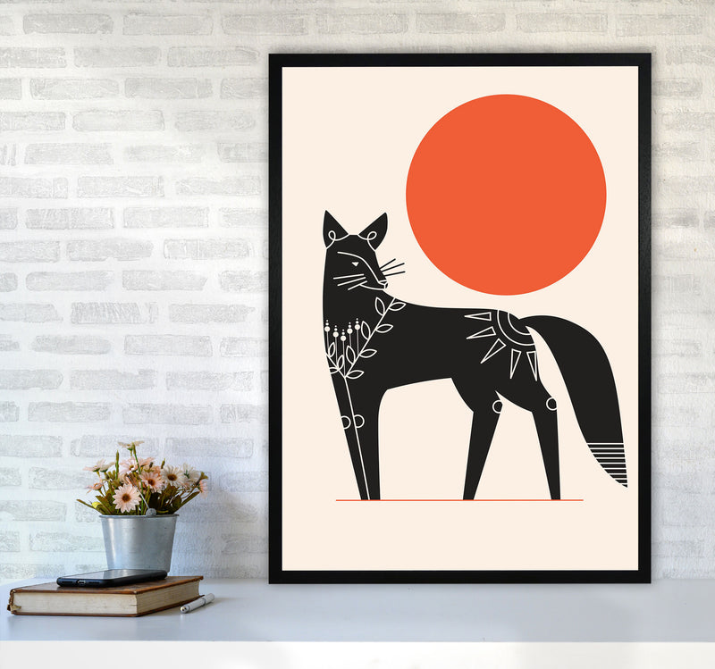 Fox And The Sun Art Print by Jason Stanley A1 White Frame