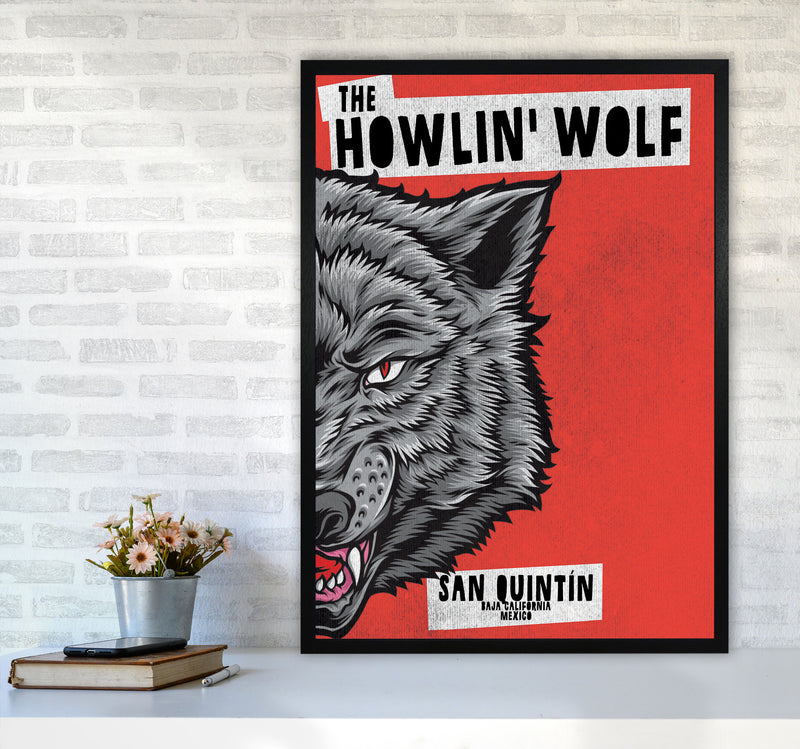 The Howlin Wolf Art Print by Jason Stanley A1 White Frame