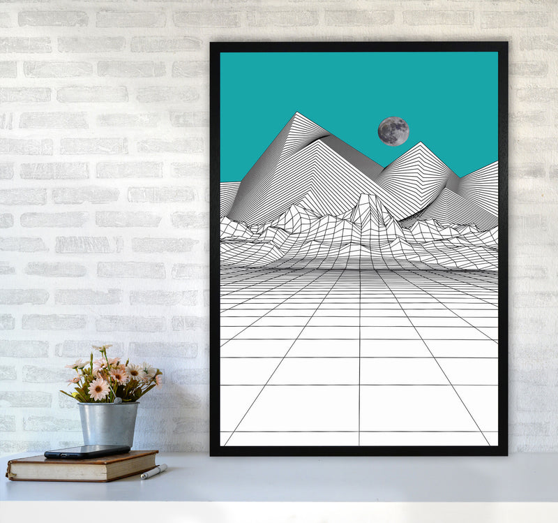 White Moon Rise Art Print by Jason Stanley A1 White Frame