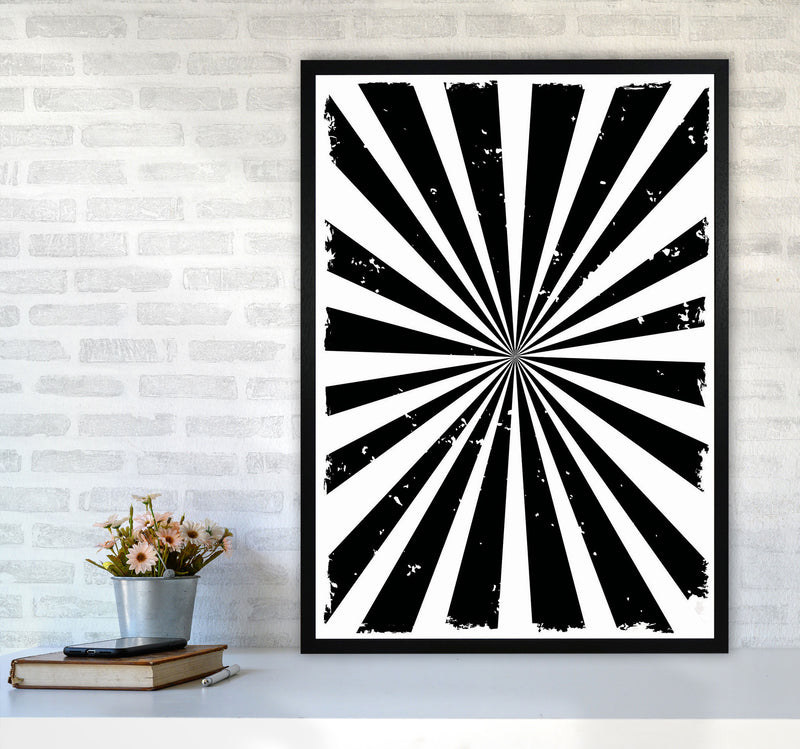 Black Sun Rays Art Print by Jason Stanley A1 White Frame