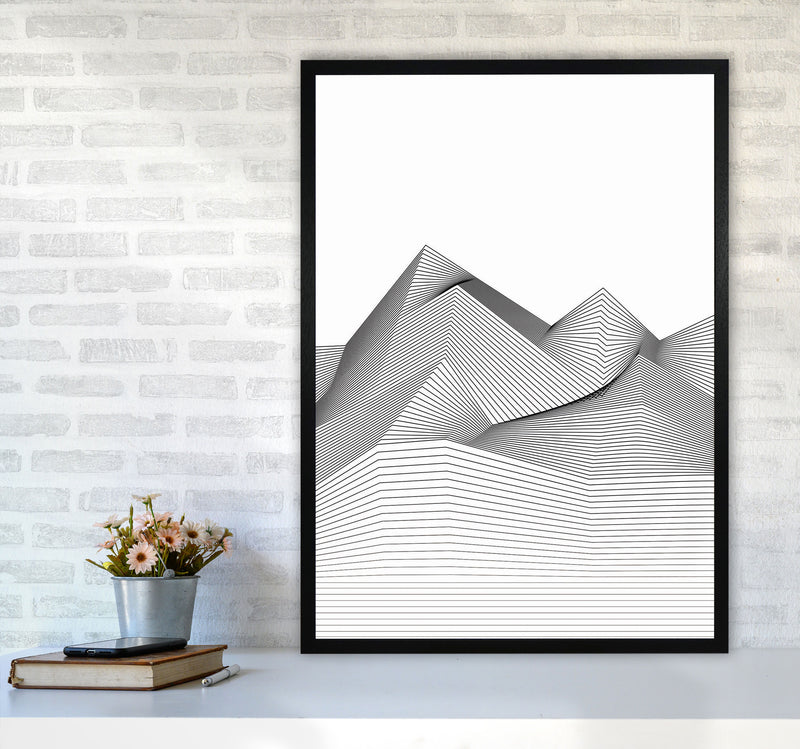 Line Mountains Art Print by Jason Stanley A1 White Frame