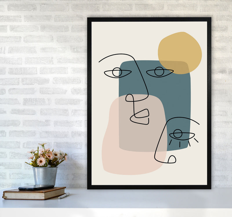 Abstract Faces Art Print by Jason Stanley A1 White Frame