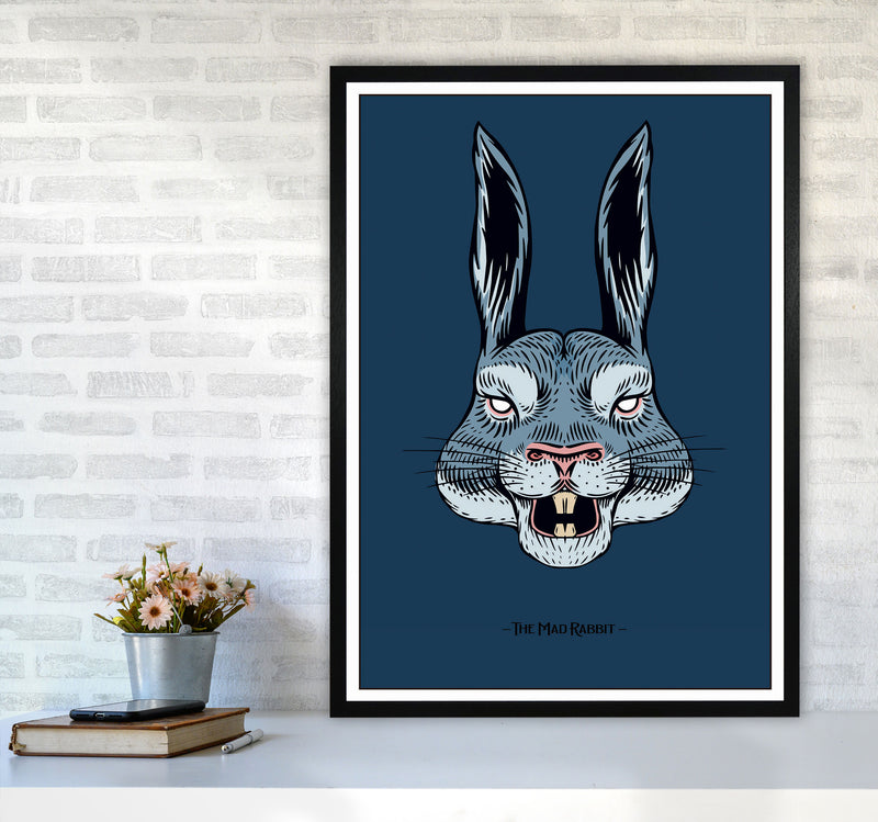 The Mad Rabbit Art Print by Jason Stanley A1 White Frame