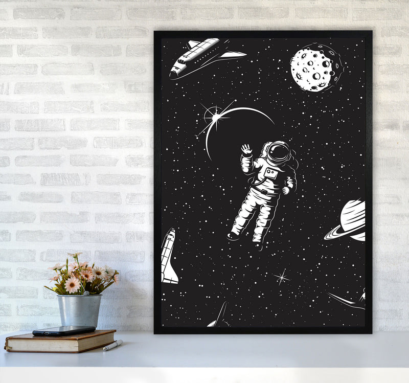 Hello Spaceman Art Print by Jason Stanley A1 White Frame