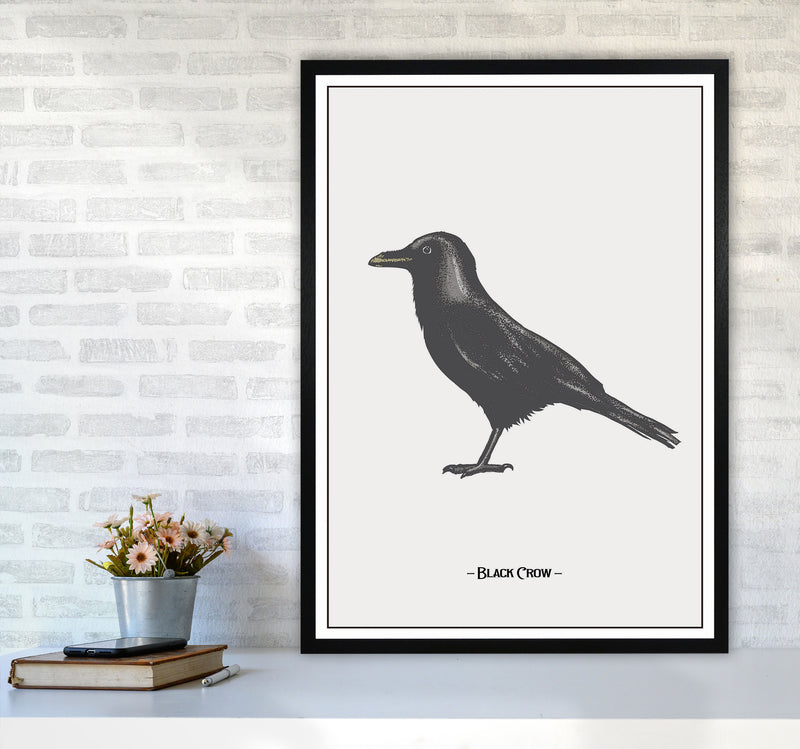 The Black Crow Art Print by Jason Stanley A1 White Frame
