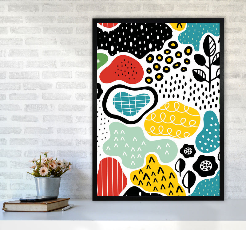 Nature Doodle Art Print by Jason Stanley A1 White Frame