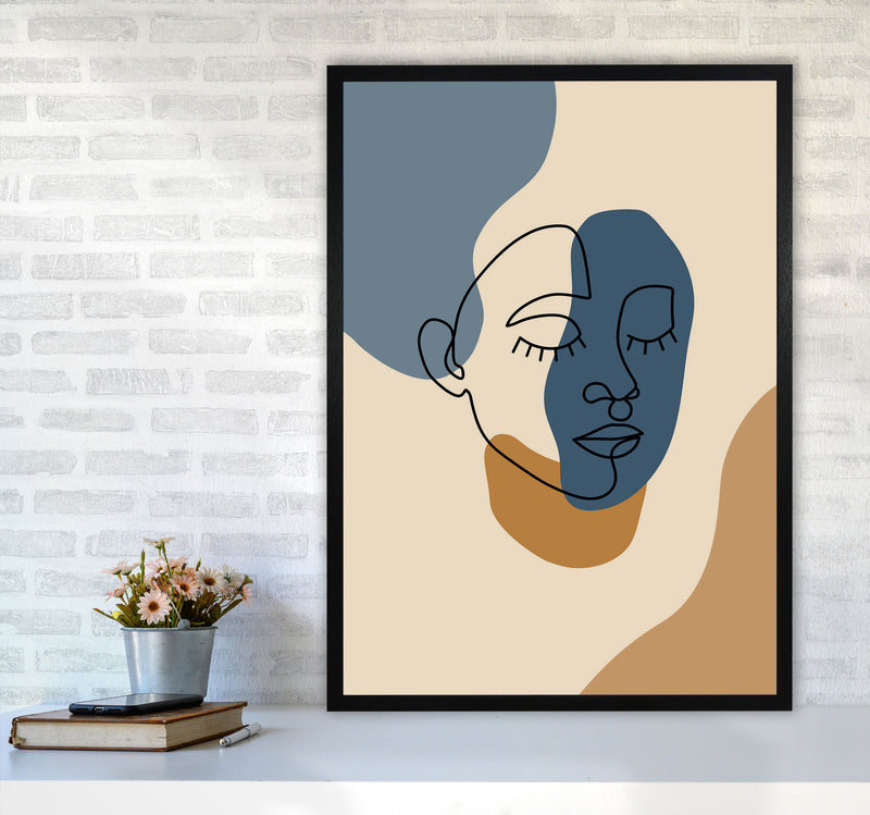 Abstract Face Art Print by Jason Stanley A1 White Frame