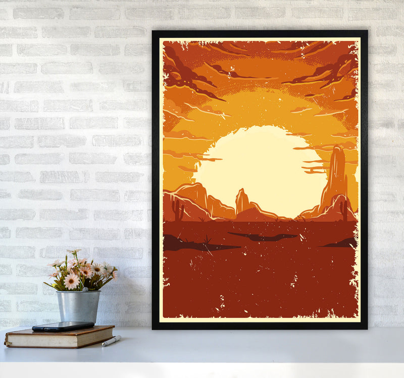 Desert Sunset Art Print by Jason Stanley A1 White Frame