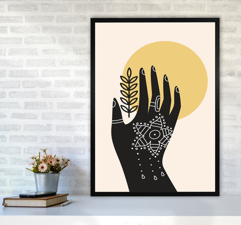 Abstract Hand Art Print by Jason Stanley A1 White Frame