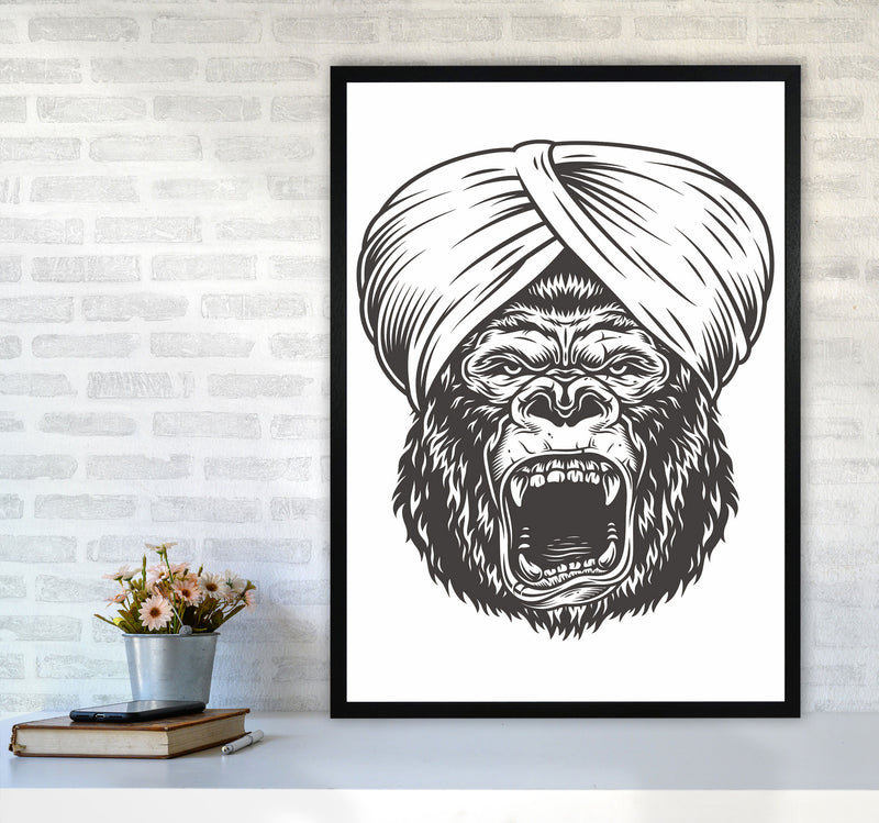 Wise Gorilla Art Print by Jason Stanley A1 White Frame