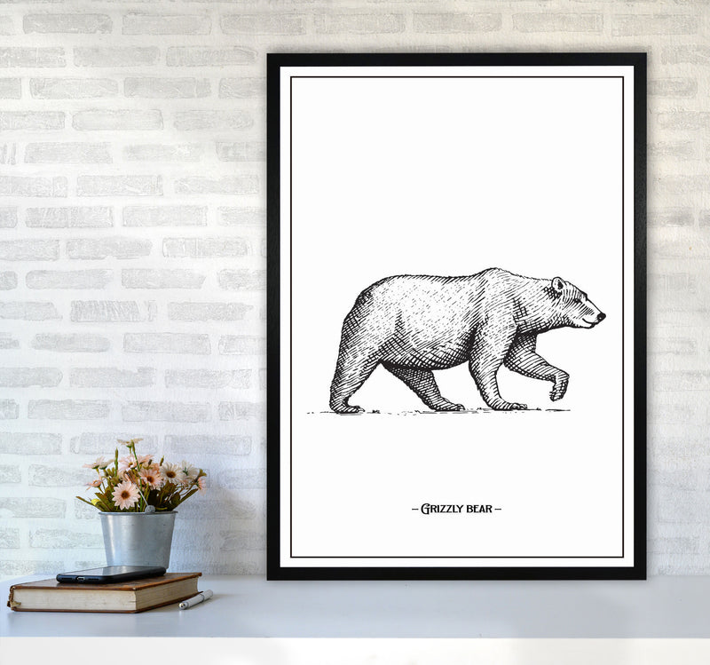 Grizzly Bear Art Print by Jason Stanley A1 White Frame