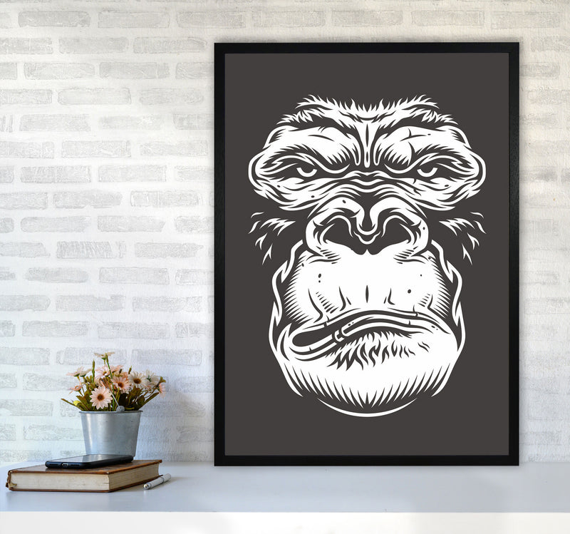 Close Up Ape Art Print by Jason Stanley A1 White Frame