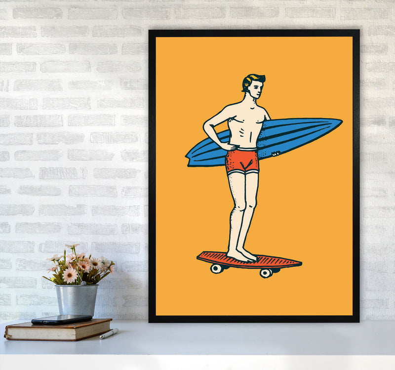 Gone Surfin' Art Print by Jason Stanley A1 White Frame