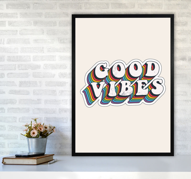 Good Vibes!! Art Print by Jason Stanley A1 White Frame