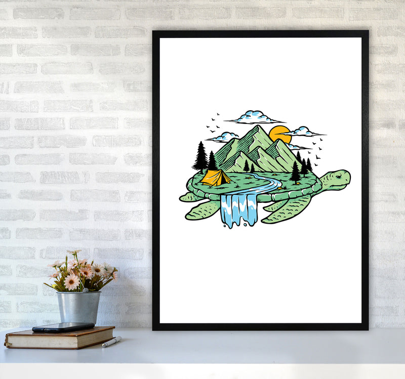 Turtle Power Art Print by Jason Stanley A1 White Frame
