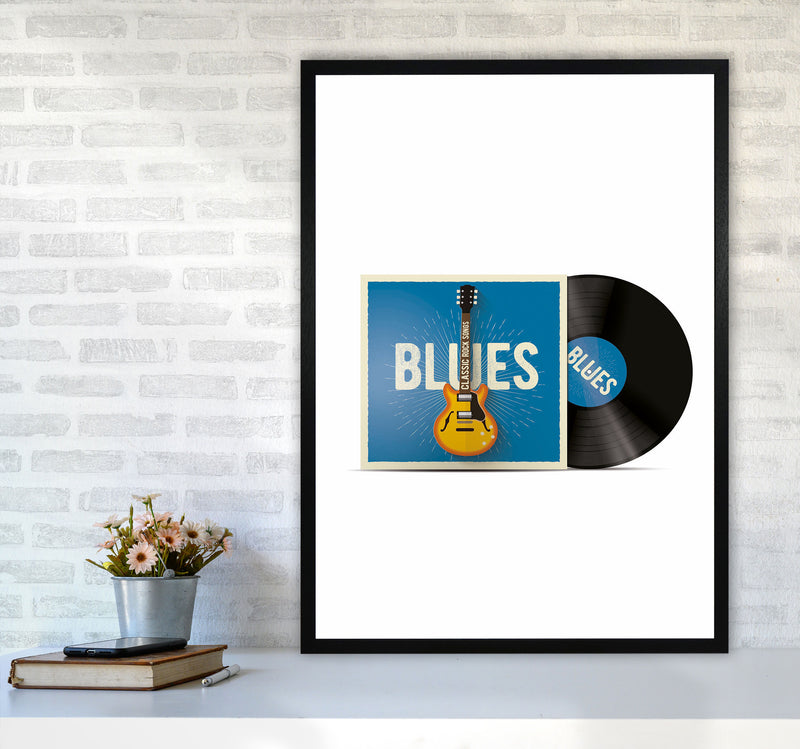 Blues Vinyl Art Print by Jason Stanley A1 White Frame