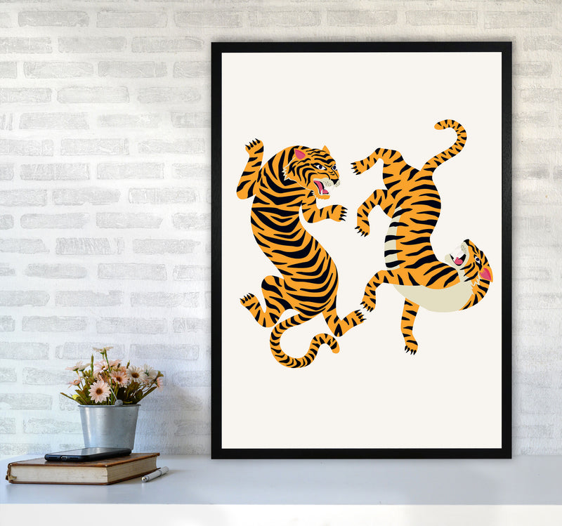 Two Tigers Art Print by Jason Stanley A1 White Frame