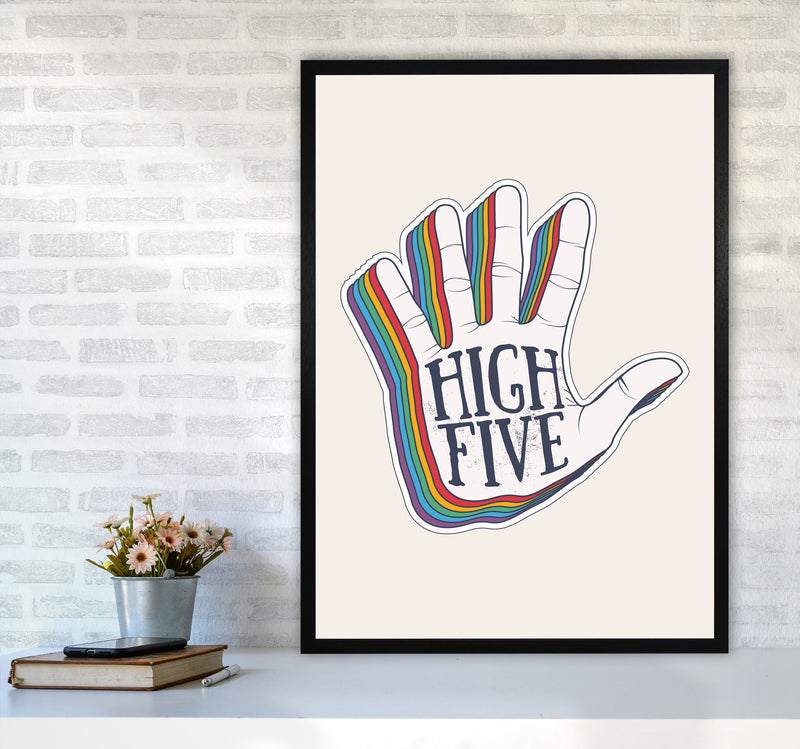High Five!! Art Print by Jason Stanley A1 White Frame