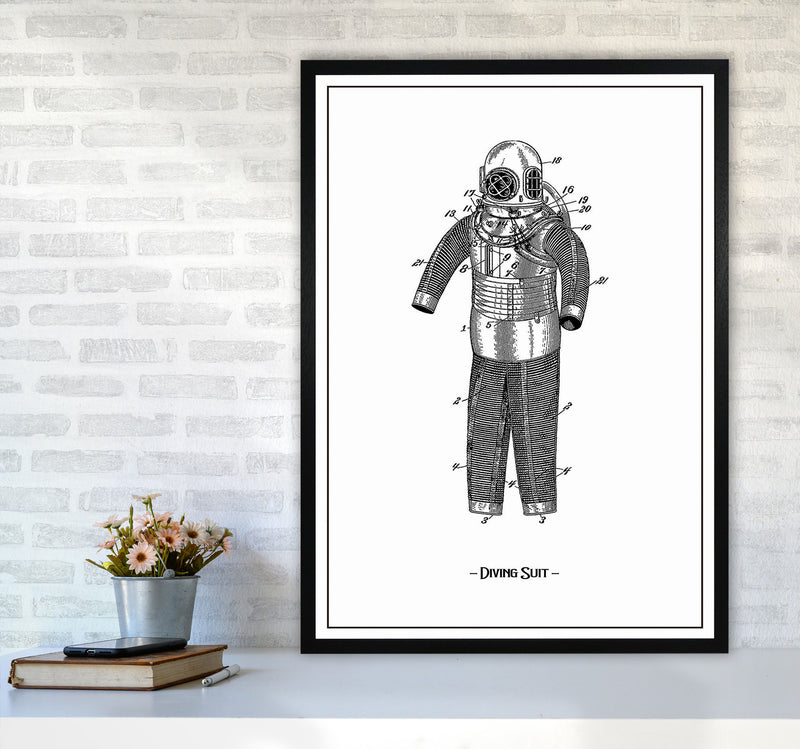 Diving Suit Art Print by Jason Stanley A1 White Frame