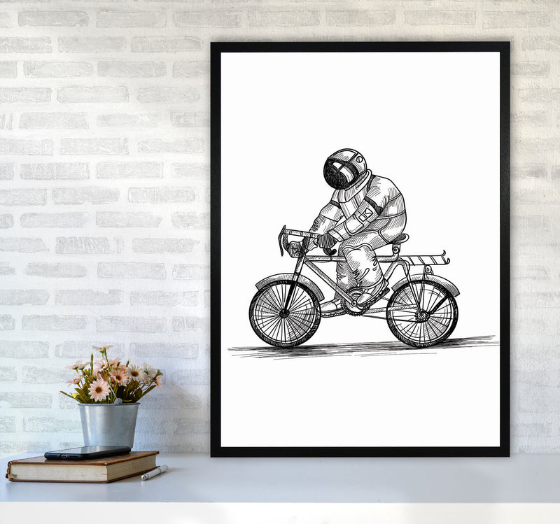 Astrobiker Art Print by Jason Stanley A1 White Frame