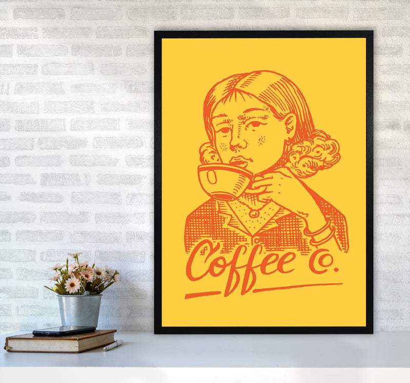 Coffee Art Print by Jason Stanley A1 White Frame