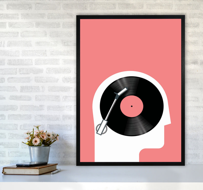 Listen To Records Art Print by Jason Stanley A1 White Frame