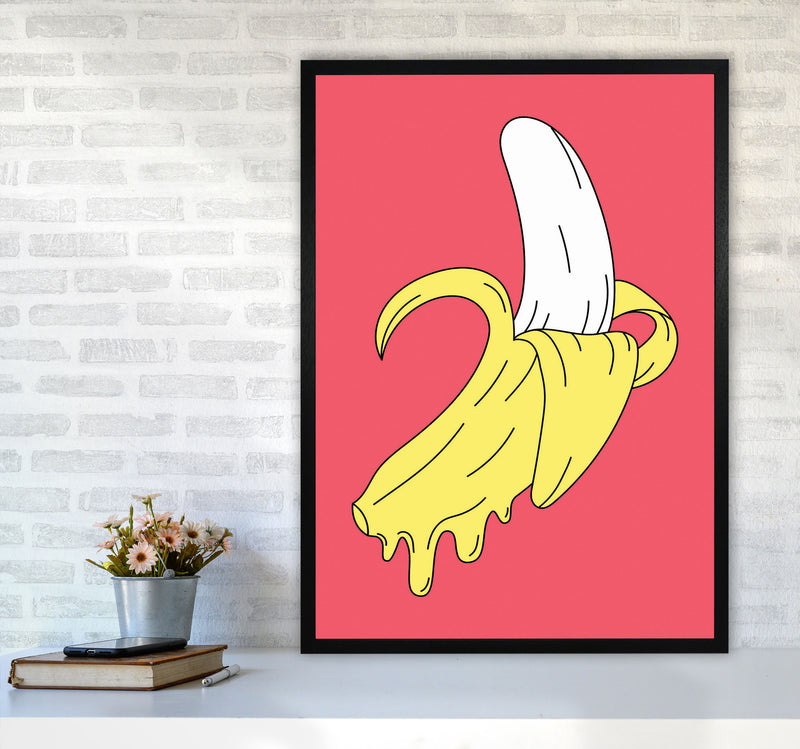 Melting Pink Banana Art Print by Jason Stanley A1 White Frame