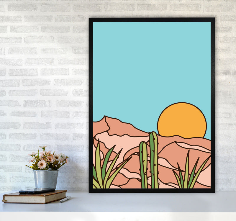 Minimal Desert Sunset Art Print by Jason Stanley A1 White Frame