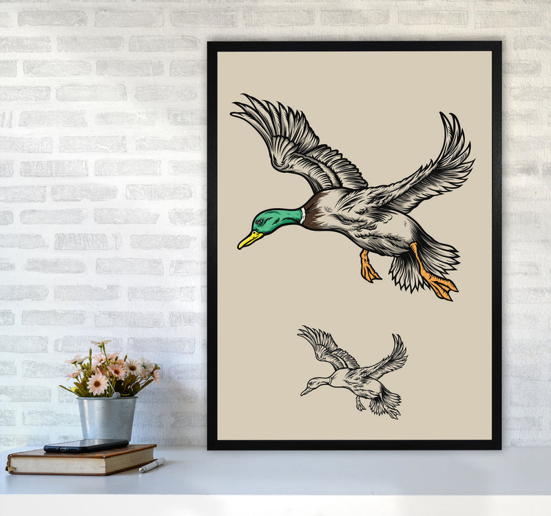 Flying Ducks Art Print by Jason Stanley A1 White Frame