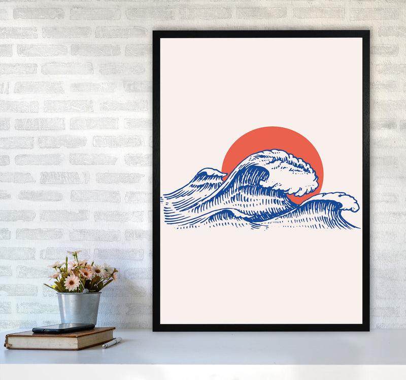 Chill Waves Art Print by Jason Stanley A1 White Frame
