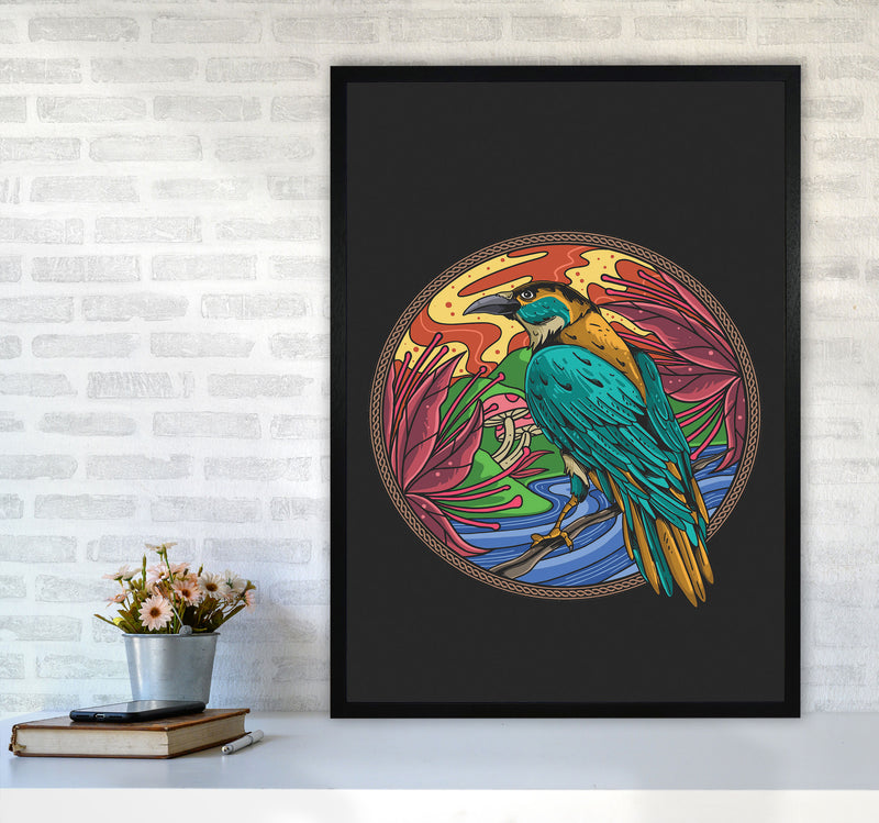 The Wise Crow Art Print by Jason Stanley A1 White Frame