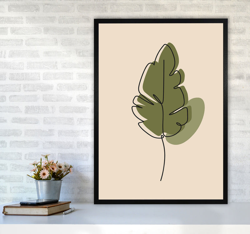 Abstract One Line Leaf Drawing III Art Print by Jason Stanley A1 White Frame