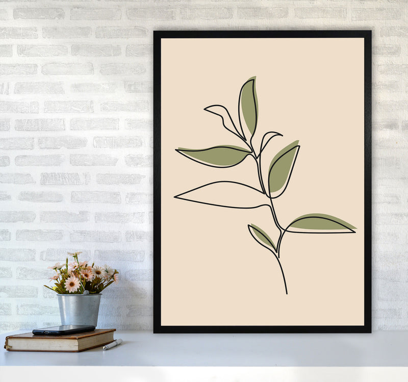 Abstract One Line Leaf Drawing I Art Print by Jason Stanley A1 White Frame