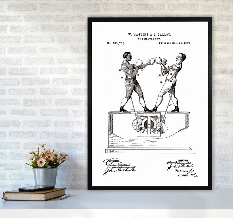 Automatic Boxing Toy Patent Art Print by Jason Stanley A1 White Frame