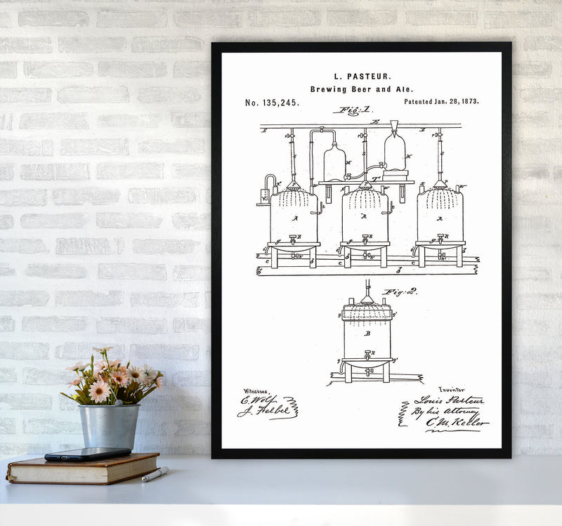 Brewing Beer Apparatus Patent Art Print by Jason Stanley A1 White Frame