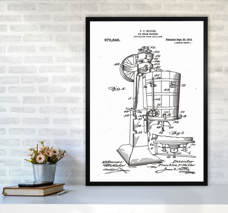 Ice Cream Machine Patent Art Print by Jason Stanley A1 White Frame