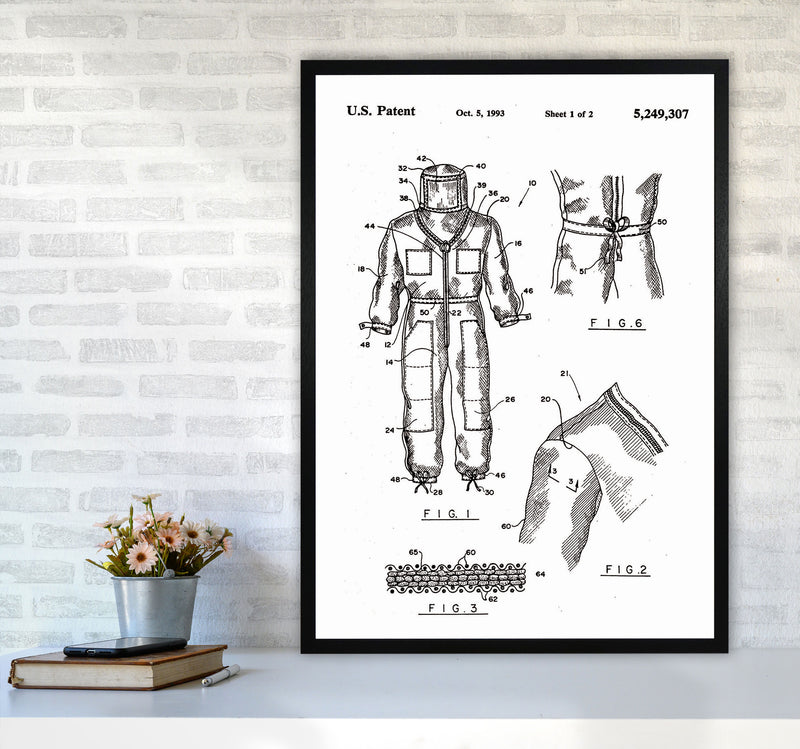 Bee Keeper Suit Patent Art Print by Jason Stanley A1 White Frame