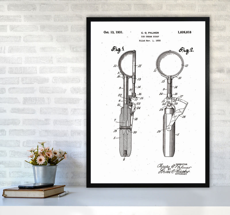 Ice Cream Scoop Patent Art Print by Jason Stanley A1 White Frame