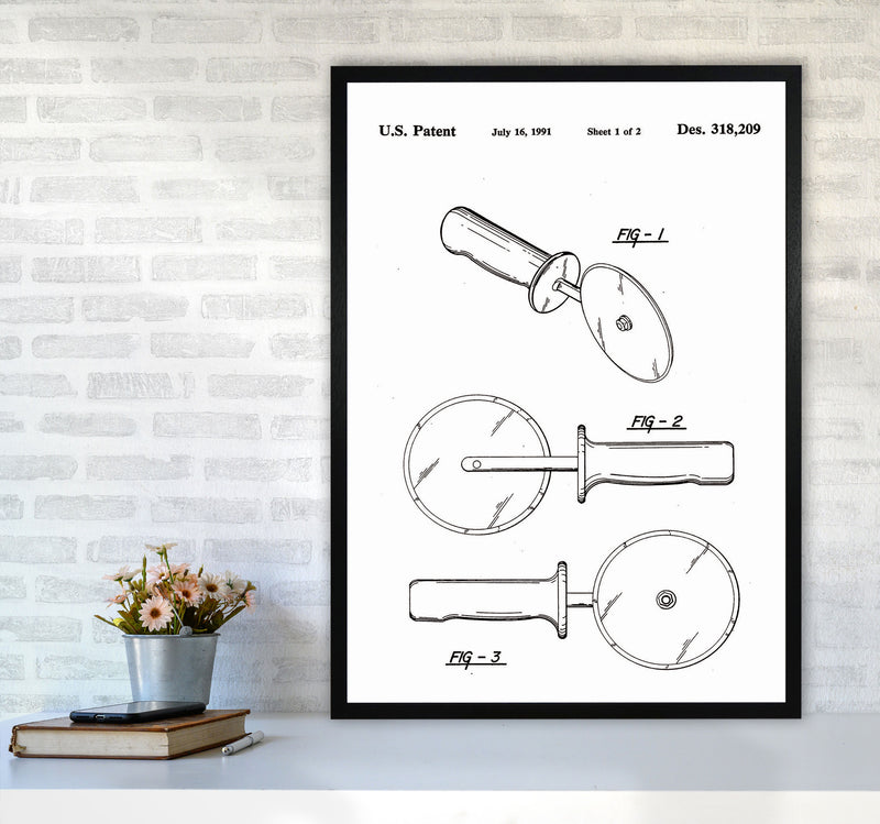 Pizza Cutter Patent Art Print by Jason Stanley A1 White Frame