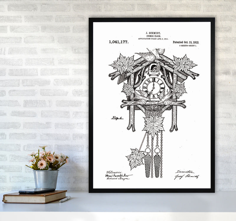 Cuckoo Clock Patent Art Print by Jason Stanley A1 White Frame
