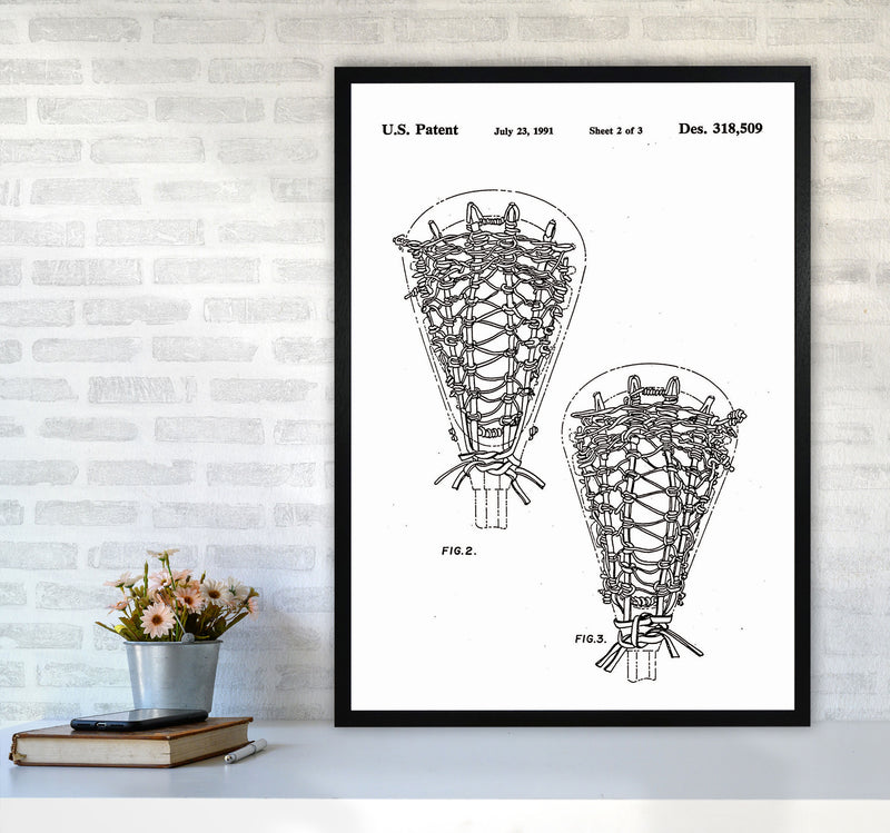 Lacross Stick Patent Art Print by Jason Stanley A1 White Frame
