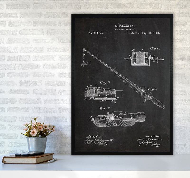 Fishing Rod Patent Art Print by Jason Stanley A1 White Frame