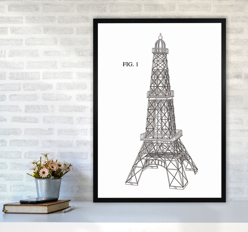 Eiffel Tower Patent Art Print by Jason Stanley A1 White Frame