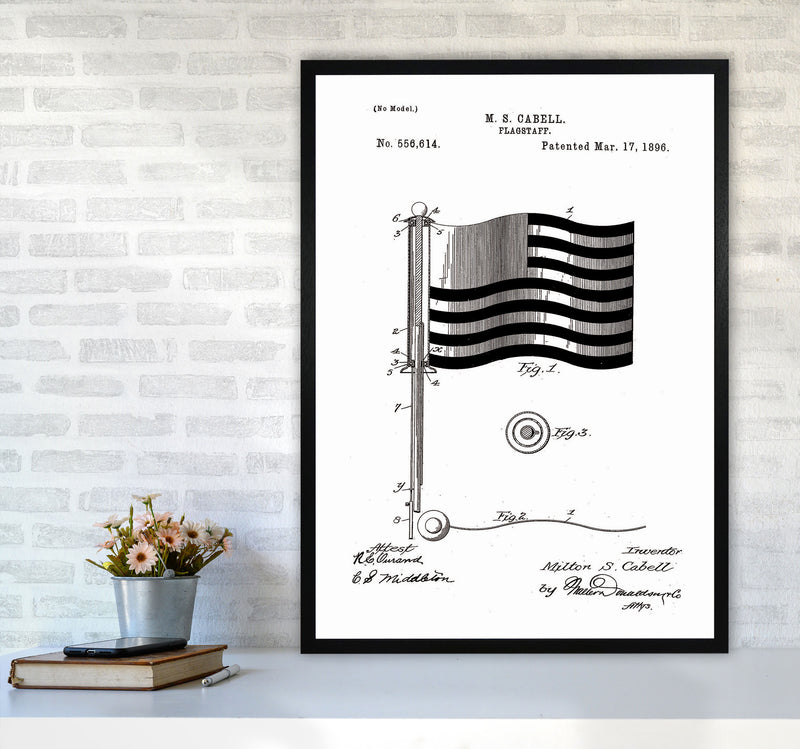 Flagstaff Patent Art Print by Jason Stanley A1 White Frame