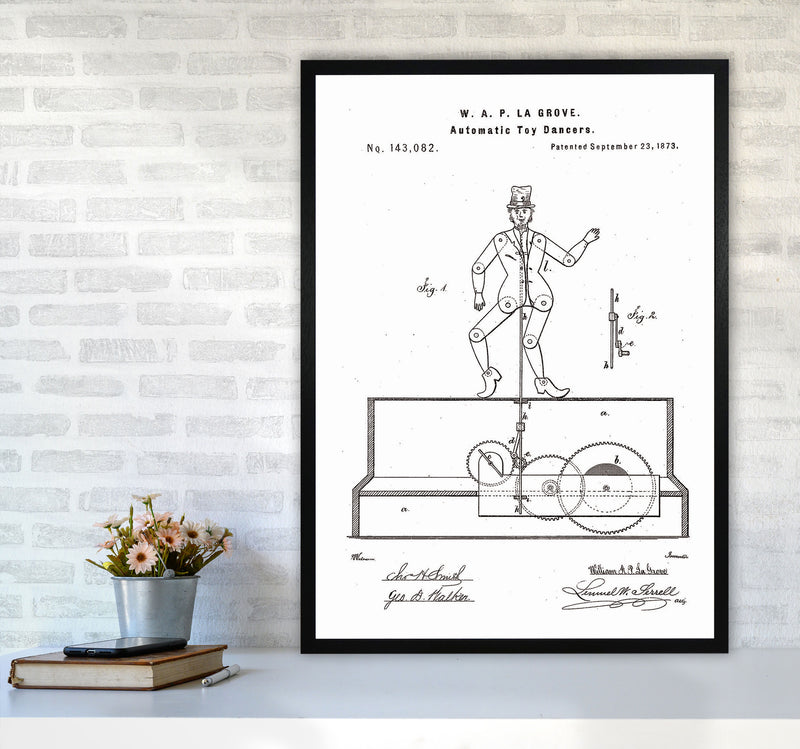 Toy Dancer Patent Art Print by Jason Stanley A1 White Frame