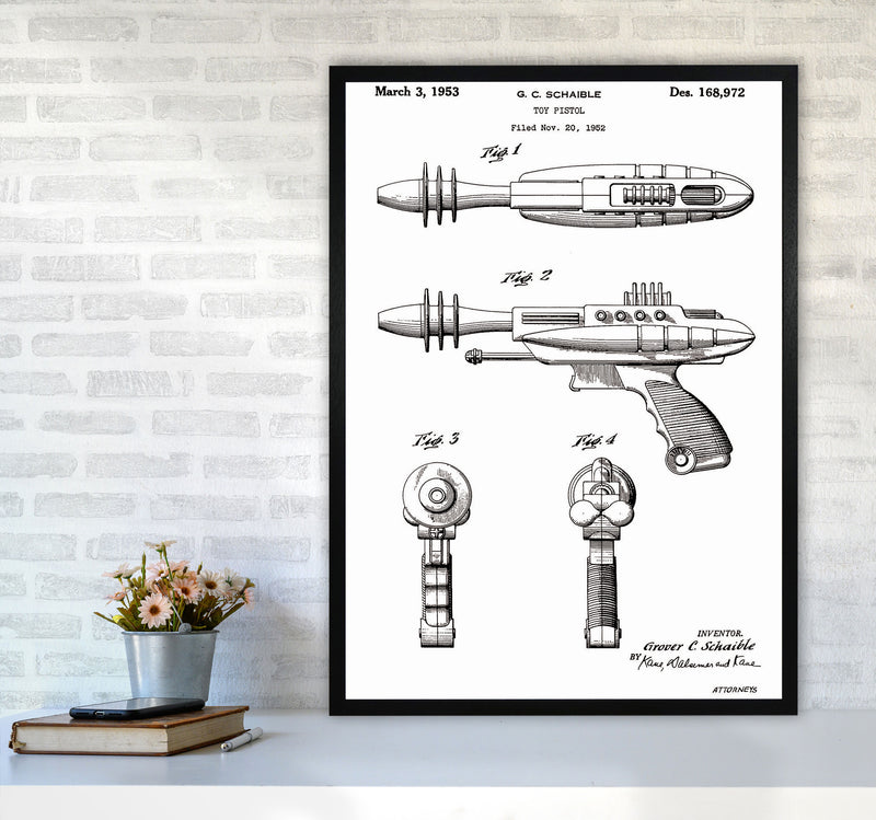 Ray Gun Patent Art Print by Jason Stanley A1 White Frame