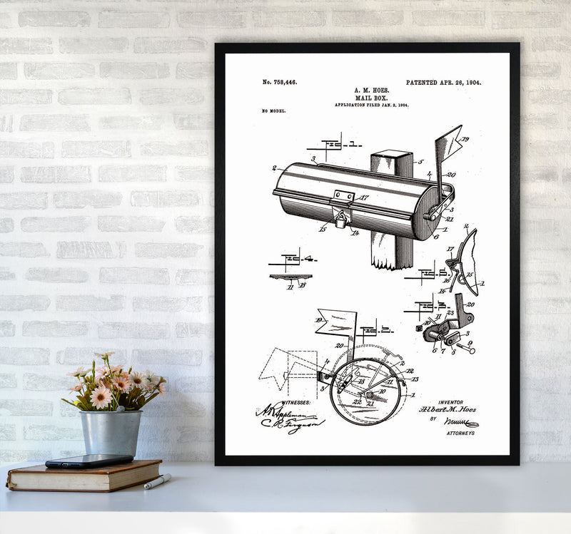 Mailbox Patent Art Print by Jason Stanley A1 White Frame