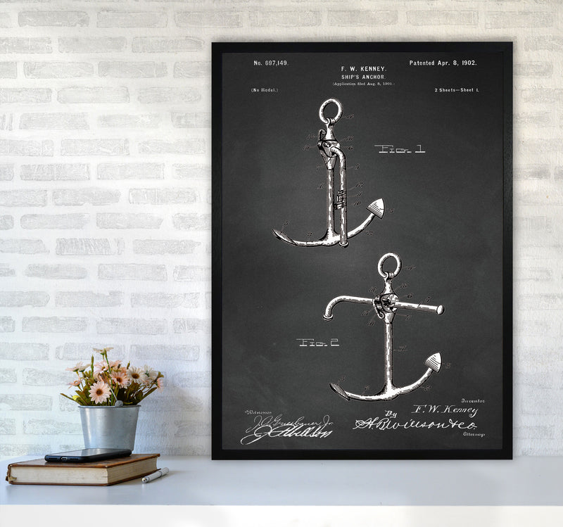 Anchor Patent 1 Art Print by Jason Stanley A1 White Frame