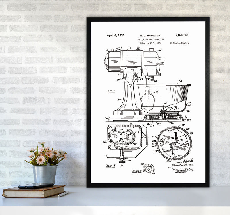 Mixer Patent Art Print by Jason Stanley A1 White Frame