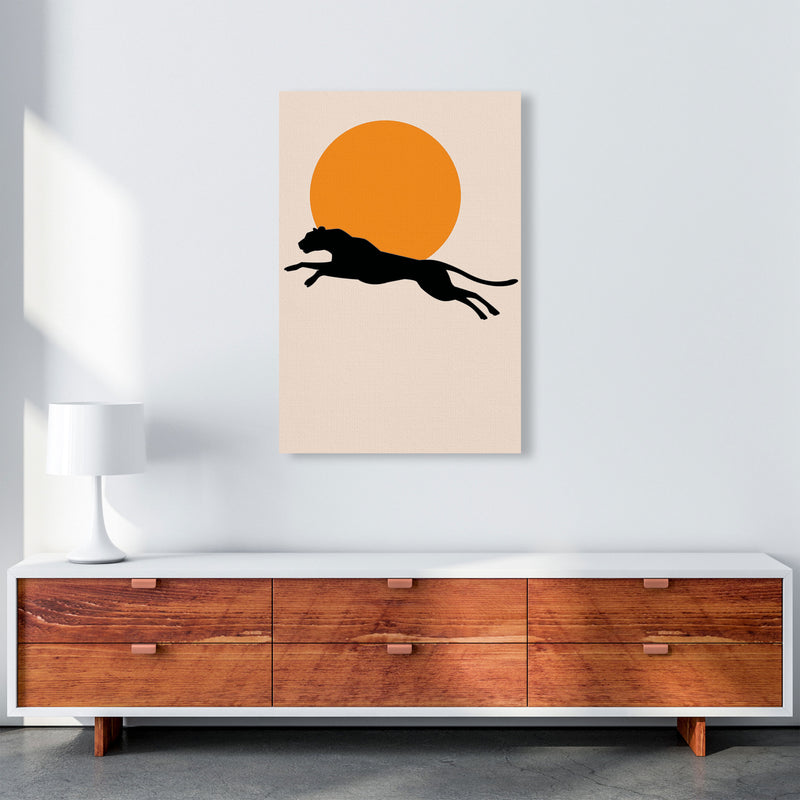 Leaping Leopard Sun Poster Art Print by Jason Stanley A1 Canvas